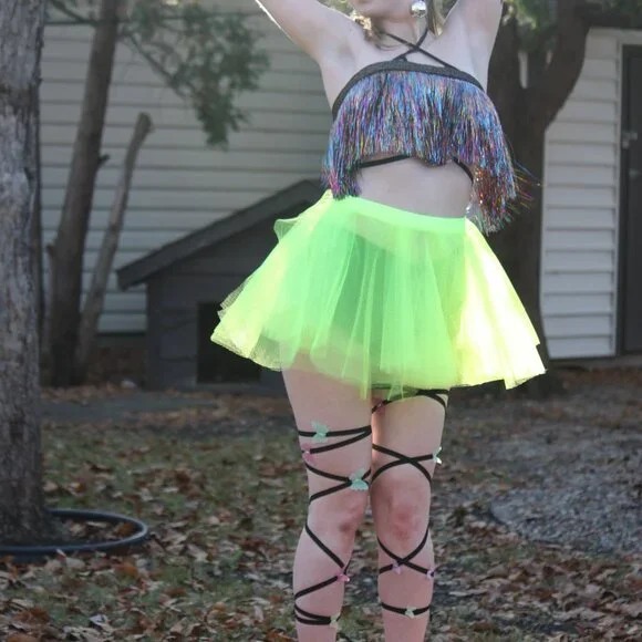 Neon Yellow Rave Tutu Hand Crafted - Picture 2 of 5